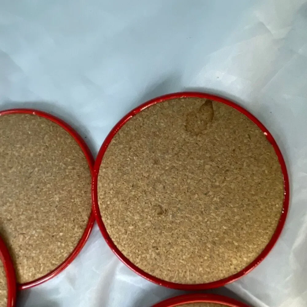 VTG metal cork winter theme coasters